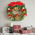 thumbnail image 2 of Clearance Christmas Wreath Artificial Merry Christmas Hanging Lace Red Berry Garland With Garland Hanger Battery Power Supply LED Lamp, 2 of 6