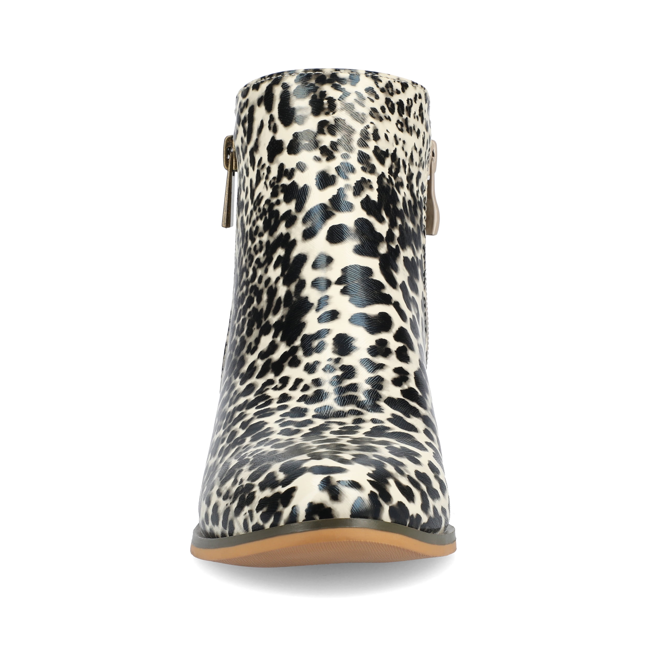 Journee Womens Rebel Outside Zip Stacked Heel Booties