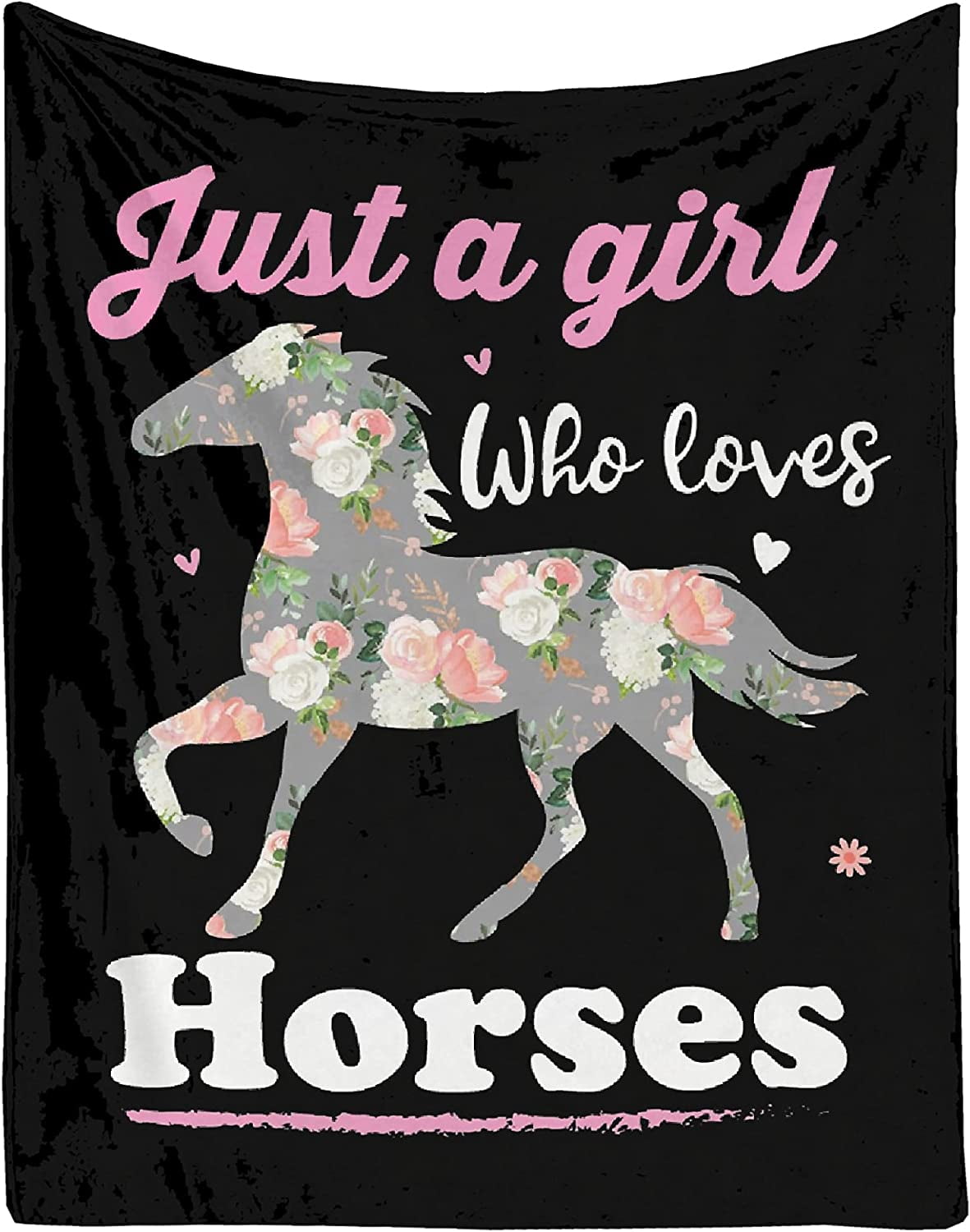 Girl Loves Horses Blanket Soft Blankets and Throws Flannel Cozy