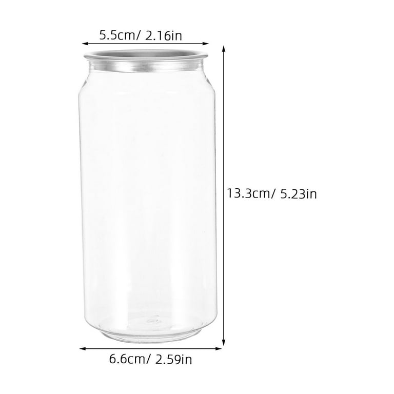 10pcs Portable Plastic Canning Jars With Lids - Clear Beverage Bottles For Juice, Soda, Milk Tea