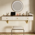 thumbnail image 4 of Aukfa 47" Wall-Mounted Vanity Table with 3 Storage Drawer & Hair Dryer Rack,Makeup Desk Space-Saving Floating Desk for Bedroom, Bathroom, Hairdressers,White, 4 of 8