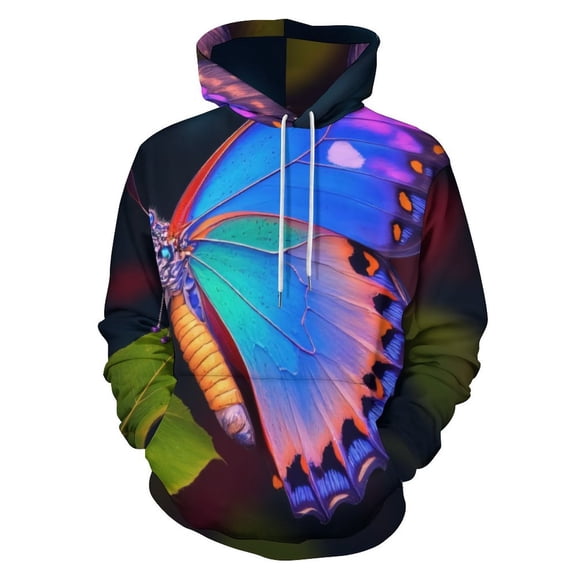 Vibrant Butterfly Print-1 3D Print Hoodie Men Women Autumn Thin Pullover Sweatshirt Vintage Streetwear Tops