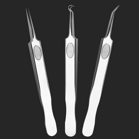 3PCS Stainless Steel Acne Needle Blackhead Removal Clip Whitehead Removal Needle Blemish Remover Tweezers Face Care Beauty Repair