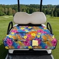 thumbnail image 2 of Pzuqiu Club Car Seat Covers Foldable Design Polyester, Compatible with Golf Golf Cart, for EZGO Yamaha EZGO Yamaha Carts, Hibiscus Palm Blue, 2 of 9