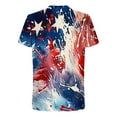 thumbnail image 4 of T-shirts for Men Plus Size under $5 Short Sleeved Independence Day Printed Round Neck Blouses &Dark Blue L, 4 of 5
