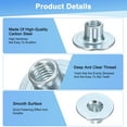 thumbnail image 2 of Uxcell 50-Pack M6x8mm Tuercas T de Acero Carbono Galvanizado Base Redonda Tuercas de Soldadura Plata, 2 of 7