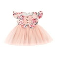 thumbnail image 2 of PENGXIANG Robe Style Doux Imprimé Floral Maille Manches Courtes Robe Petite Fille Décor Nœud, 2 of 10
