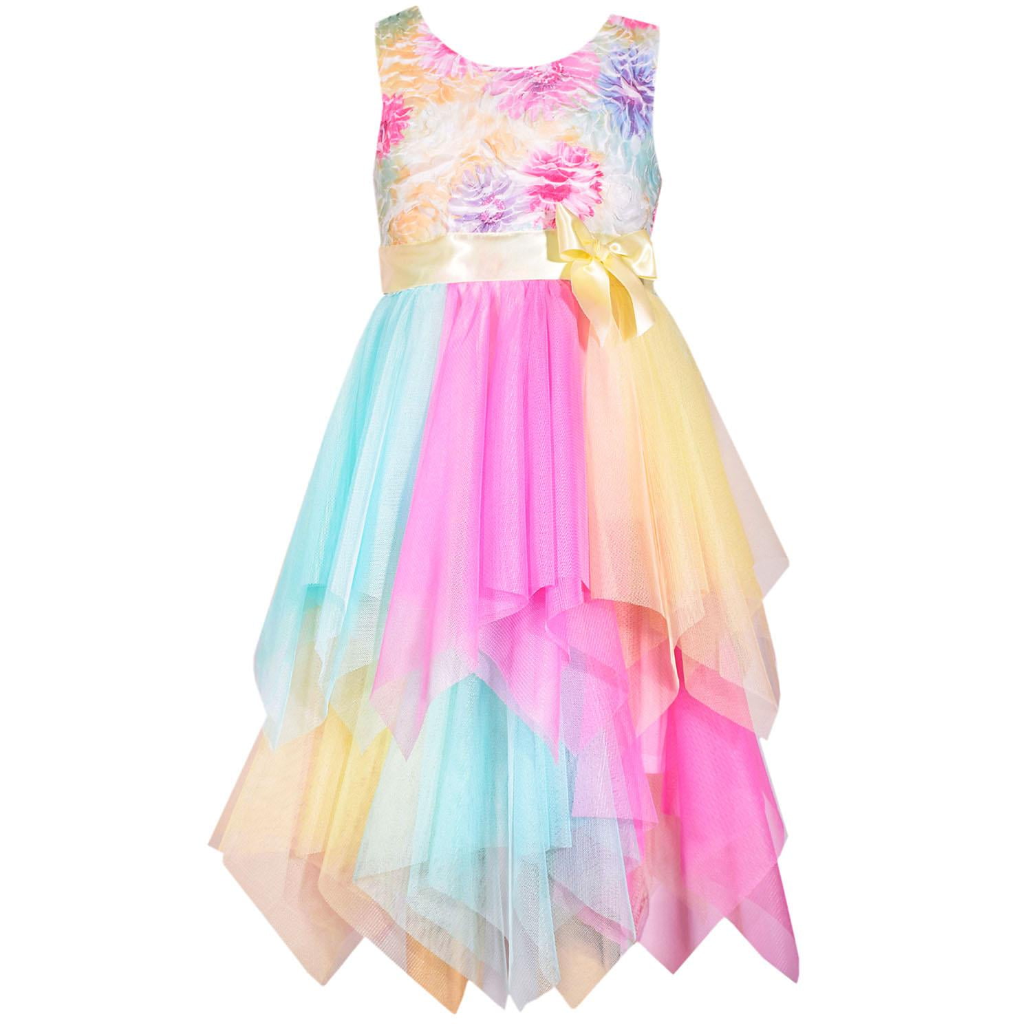 Jessica Ann Jessica Ann Girl's Watercolor Party Dress In Unicorn