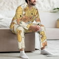 thumbnail image 7 of Naloa Groovy Floral Men’s Pajamas Set - Long Sleeve Button Down Sleep Shirt and Pajama Bottoms Sleepwear Set-XX-Large, 7 of 7