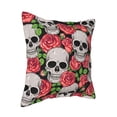 thumbnail image 2 of Bingfone Decorative Pillow Covers 18"X18" Skull And Roses Couch Pillow Cases Modern Farmhouse Covers For Couch Sofa Bed, 2 of 9