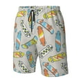 thumbnail image 3 of Wukai Skateboard Print Beach Trunks with Compression Liner Swimsuit Quick Dry Beach Sports Shorts with Pocket-Small, 3 of 8