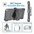 thumbnail image 5 of Njjex Motorola Moto G 2024 [5G Only] | XT2417 Holster Case [3-in-1] - Military-Grade Drop Protection, Built-in Screen Protector & 360° Rotating Belt Clip Carrying Swivel Defender Full Body Cover-Blue, 5 of 7