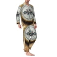 thumbnail image 2 of Fotbe Magnetic Old Compass On World Map Pattern Long Sleeve Pajama Set for Men,Sleepwear Set,2-piece Loungewear Set,Soft PJs Comfy Nightwear with Pockets-Medium, 2 of 7