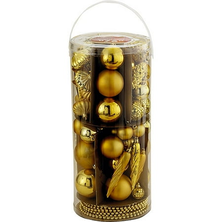 76-Piece Shatterproof Ornaments, Gold