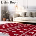 thumbnail image 2 of ODIKA 4'x6' Machine Washable Non-Slip Area Rug, Merry Gingerbread Village Seasonal Pathway Embellishment High Traffic Rug, Red, 505533, 2 of 7