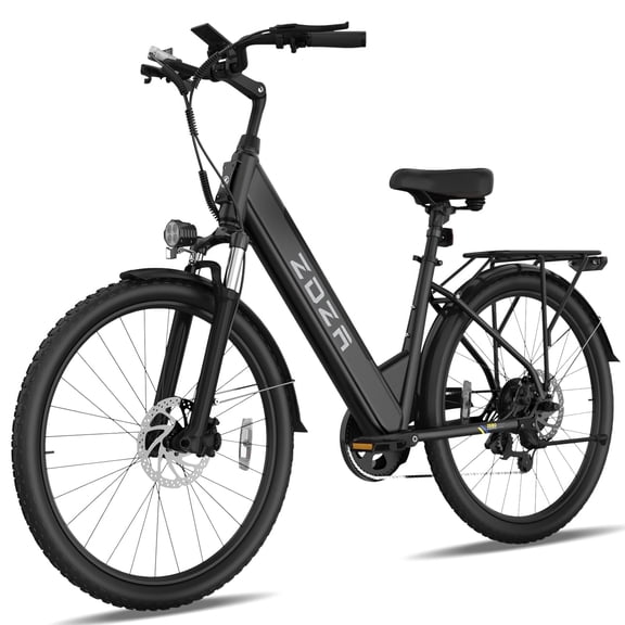 ZDZA Electric Bike for Adults 26”, 750W Peak Motor Ebike for Woman, 48V Removable Battery, 7 Speed Step-thru Electric Bicycle with Rear Shelf , Class 2, UL 2849