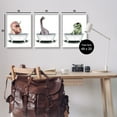 thumbnail image 3 of Stupell Fun Dinosaurs Bathroom Tubs Animals & Insects Painting White Framed Art Print Wall Art, Set of 3, 3 of 8