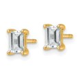 thumbnail image 2 of Auriga Fine Jewelry 14K Yellow Gold 1 ctw Lab Grown Diamond Emerald Heavy Wt. Stud Earrings for Women, 2 of 6