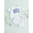 thumbnail image 4 of Bagilaanoe 2pcs Toddler Baby Boy Short Pants Set Short Sleeve Letter Print T-Shirt Tops + Shorts 18M 24M 3T 4T 5T 6T Kids Casual Summer Outfits, 4 of 9