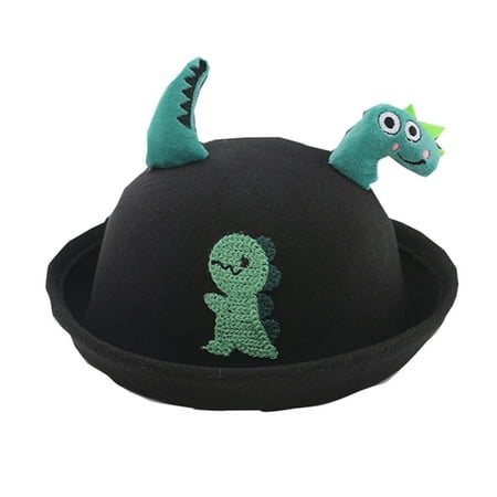 

crtigd Toddler Beach Hat Toddler Boys Girls Children Fisherman Hat Baby Hat Autumn Winter Cartoon Dinosaur Baby Wool Warm Basin Hat