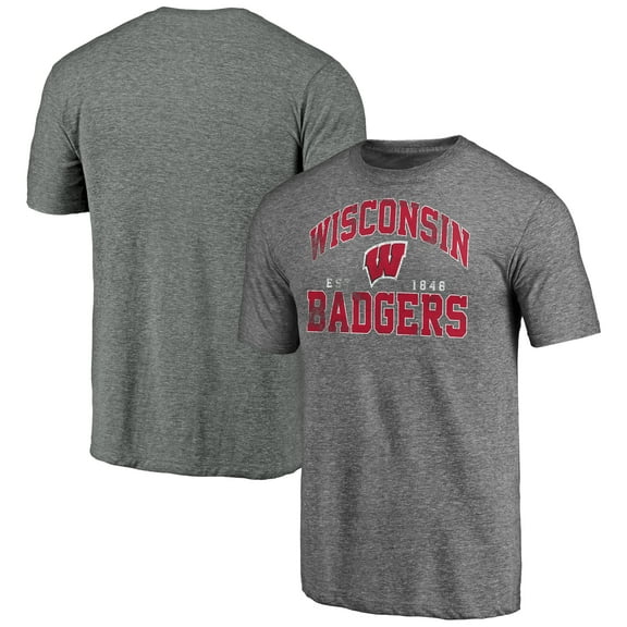 Men's Heather Gray Wisconsin Badgers Winners Podium Tri-Blend T-Shirt
