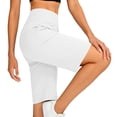 thumbnail image 6 of Hiking Shorts for Women's High Waist Yoga Shorts 5", Relaxed Fits Bermuda Shorts with Pockets, Soft Stretch Sports Daily Bottoms White L, 6 of 9