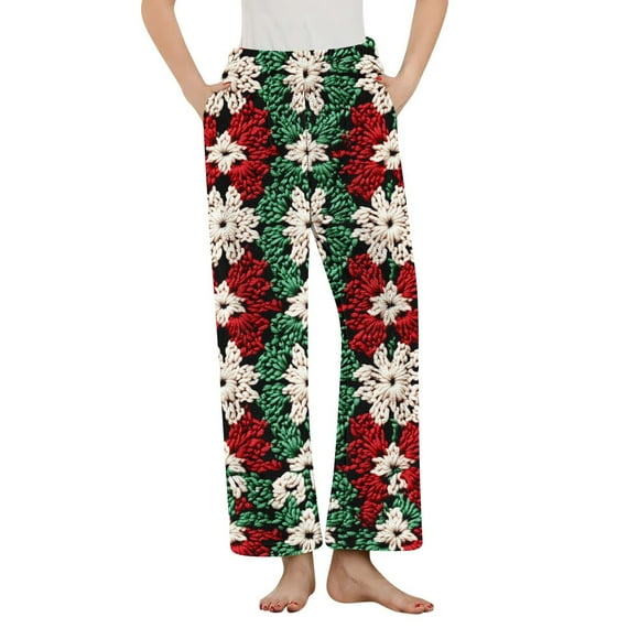 Birdeem Women's Warm Fleece Pajama Pants, Printing Sleepwear with Pockets, Women's Pajama Pants, Fleece Pajamas Women