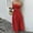 (Fasion 126)Red, variant on Women Strapless Polka Maxi Dress High Waist Slim A-Line Flare Casual and Comfortable Summer Dress