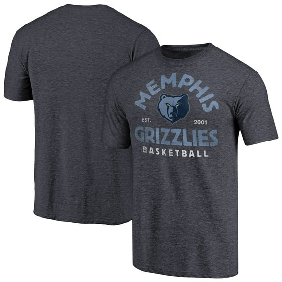 Men's Navy Memphis Grizzlies Vintage Arch Tri-Blend T-Shirt