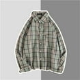 thumbnail image 2 of JGNGSHN Mens Winter Jacket Casual Long Sleeve Plaid Flannel Shirts Button Down Lapel Collar Shirt with Pocket, 2 of 4