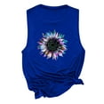 thumbnail image 4 of JINMGG Tank Tops for Women under $5,Womens Tank Tops Casual Loose Fit Plus Size Sunflower Printed Tee Shirts Blue L, 4 of 5