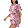 thumbnail image 2 of Naloa Rose Rabbit Women's Short-Sleeved Pajama Set, Loungewear, Summer pajamas, Breathable Cozy - 3X-Large, 2 of 9