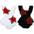 thumbnail image 2 of Qiylii Baby Girl Bodysuit 3D Flower Sleeveless Ruffle Summer Cool Romper, 2 of 5