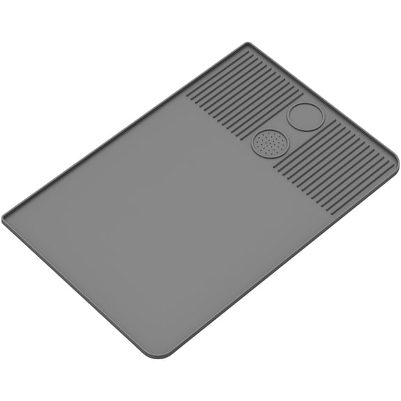 Silicone Coffee Mat with Raised Edges Nonslip Coffee Bar Mat Flexible Coffee Machine Mat Dishwasher Safe Coffee Counter Mat Silicone Dish Mat Heat Resistant for Countertop Kitchens