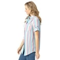 thumbnail image 2 of Woman Within Plus Size Petite Short-Sleeve Button Down Seersucker Shirt, 2 of 6