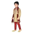 thumbnail image 4 of Ahhaaaa Kid's Indian Ethnic Handwork Embroidery Sherwani and Breeches Set With Dupatta Special Traditional Collection for Boys, 4 of 5