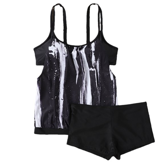 Conservative Tankini Swimsuits for Women Plus Size 2PC Summer Bathing Suit Camisole and Shorts Sexy Swimwear 2025