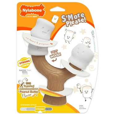 Nylabone Strong Chew Marshmallow Stick Dog Chew Toy Marshmallow & Peanut Butter Large (1 Count)