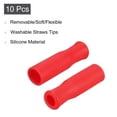 thumbnail image 3 of 10pack Silicone Straw Tips, Soft Reusable Straws Tips Fit for 1/4 Inch(6mm) OD Stainless Steel Straws, Red, 3 of 6