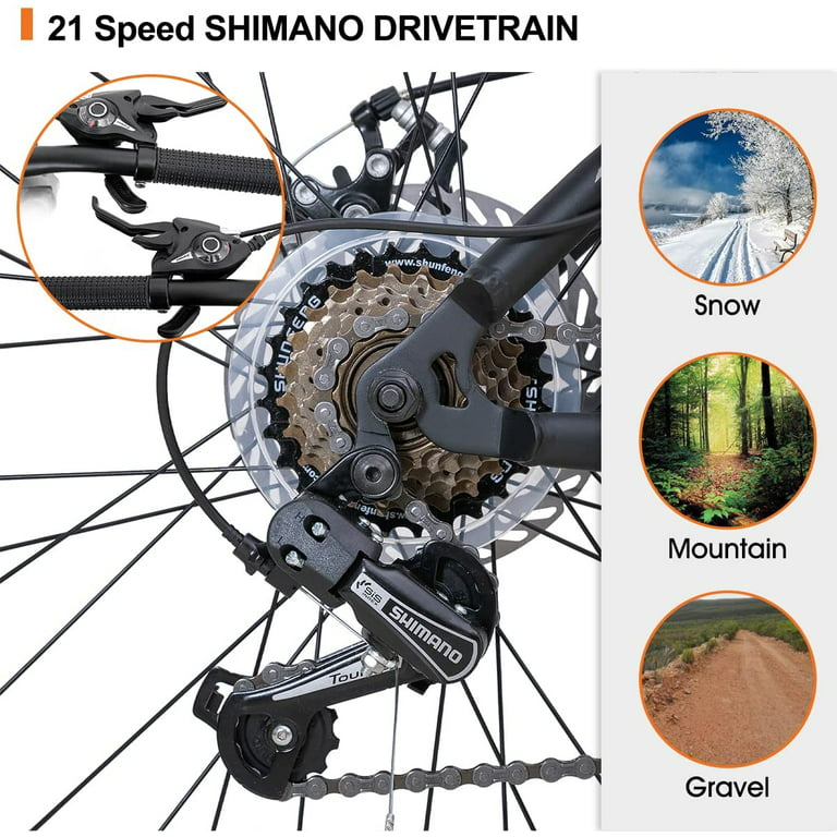Hiland Bicicleta de Montaña 26/27,5/29 Pulgadas Shimano 21