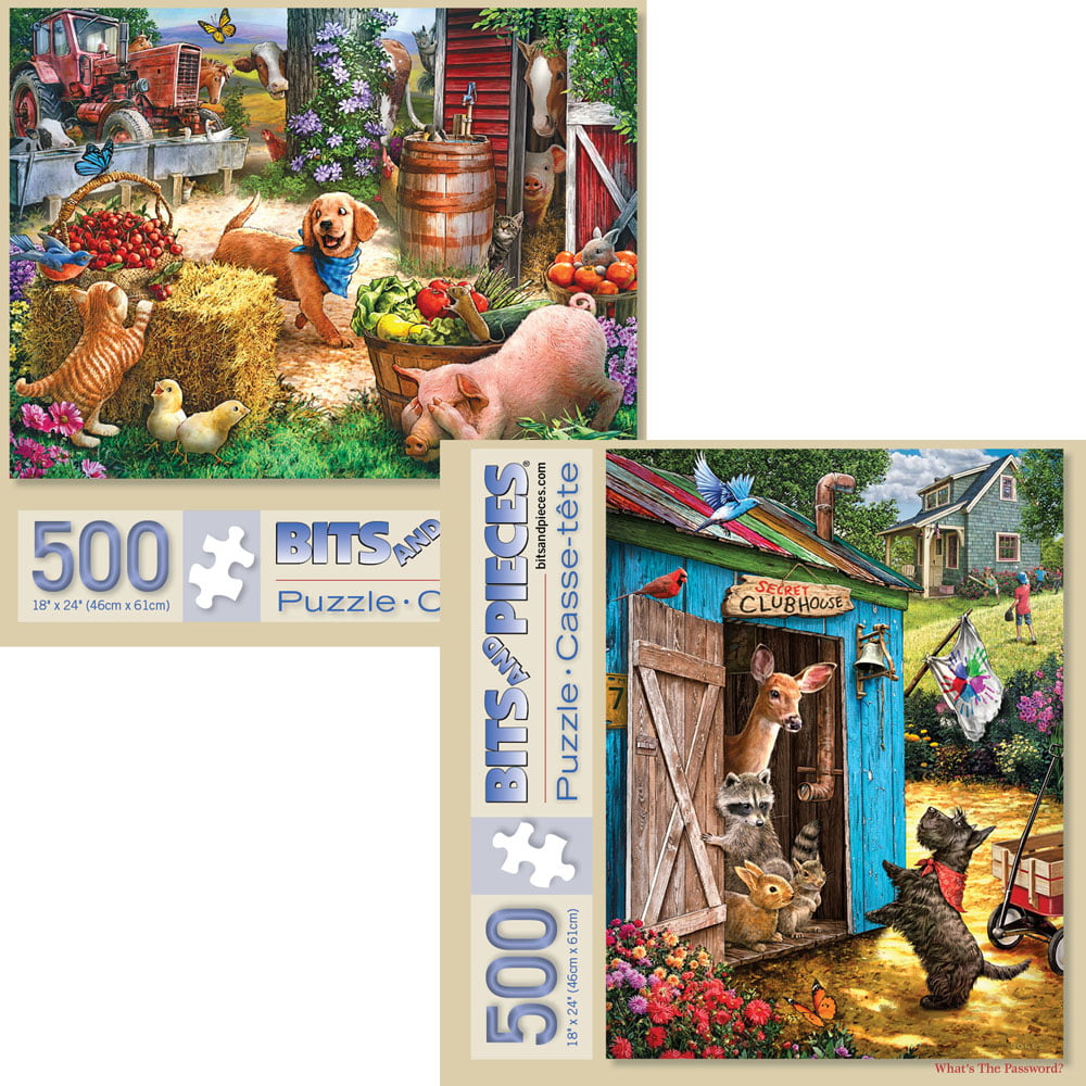Bits and Pieces Set of Two 300 Piece Jigsaw Puzzles for Adults Each Puzzle Measures 18 X 24-300 pc Animal Farm Scenes Jigsaws by Artist Nancy Wernersbach 2