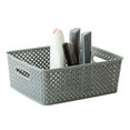 thumbnail image 7 of Simplify Medium Resin Wicker Storage Basket in Grey, 7 of 7