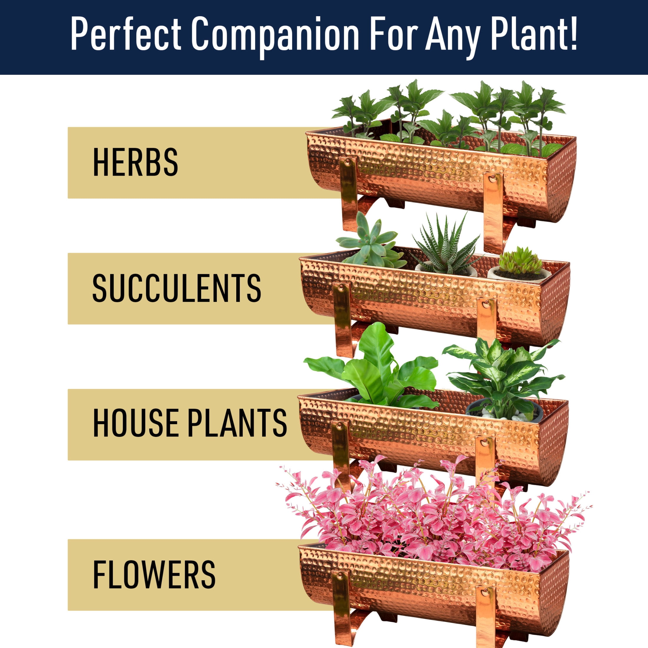 Kings County Tools 23.5” Indoor/Outdoor Copper Window Planter Box