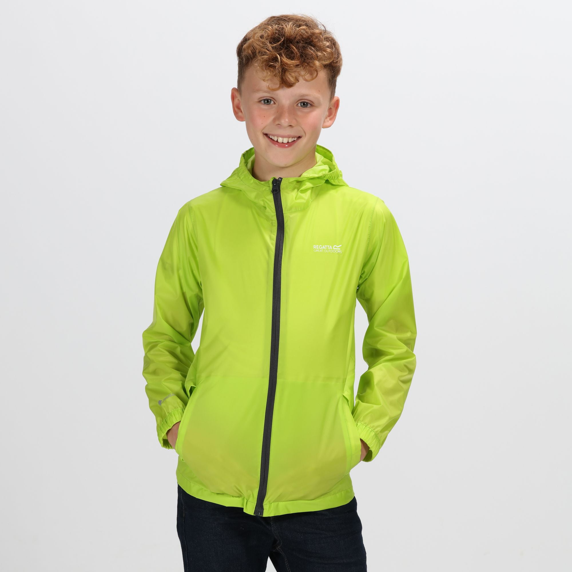 Regatta Great Outdoors Boys Girls Pack It Jacket III Waterproof Packaway Black