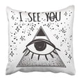 thumbnail image 1 of RYLABLUE Taie d'Oreiller Rétro Futuriste Espace Extérieur Symbole Il Omniscient à l'Intérieur Triangle Design de Style de Vie Meilleure Housse de Coussin 16x16 Pouces, 1 of 1
