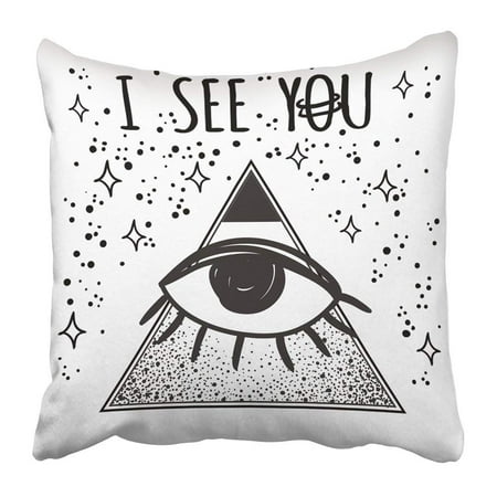 ARTJIA Retro Futuristic Outer Space All Seeing Eye Symbol Inside Triangle Lifestyle Conception Best Pillowcase Pillow Cover 16x16 (Best Images Of Outer Space)