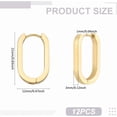 thumbnail image 3 of 12 aretes de aro de acero inoxidable chapados en oro auténtico de 18 quilates, de 21 mm, ovalados, sin fin, pequeños, para piercing., 3 of 9