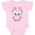 thumbnail image 3 of Inktastic Cute Pink and Purple Owl Girls Baby Bodysuit, 3 of 5