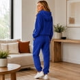 thumbnail image 5 of 2 Piece Fall Sets for Women Y2k Drawstring Joggers Matching Long Sleeve Hoodies Lightweight Cute Travel Sweatsuits with Pockets Blue M, 5 of 6