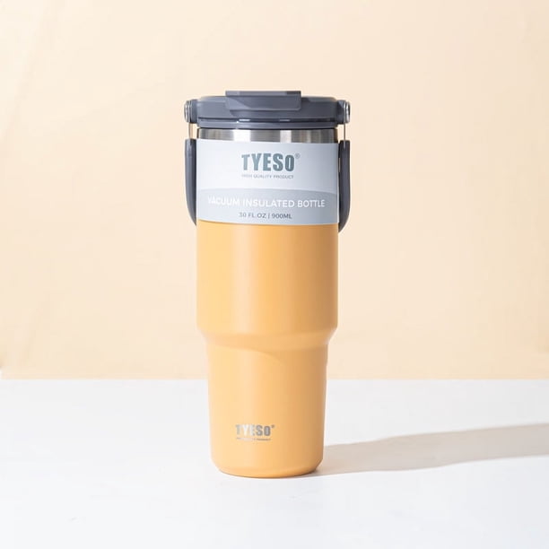 Taza de agua de gran capacidad, taza térmica de acero inoxidable 304 para automóvil, taza de hielo simple con pajita, taza de café, leche, té